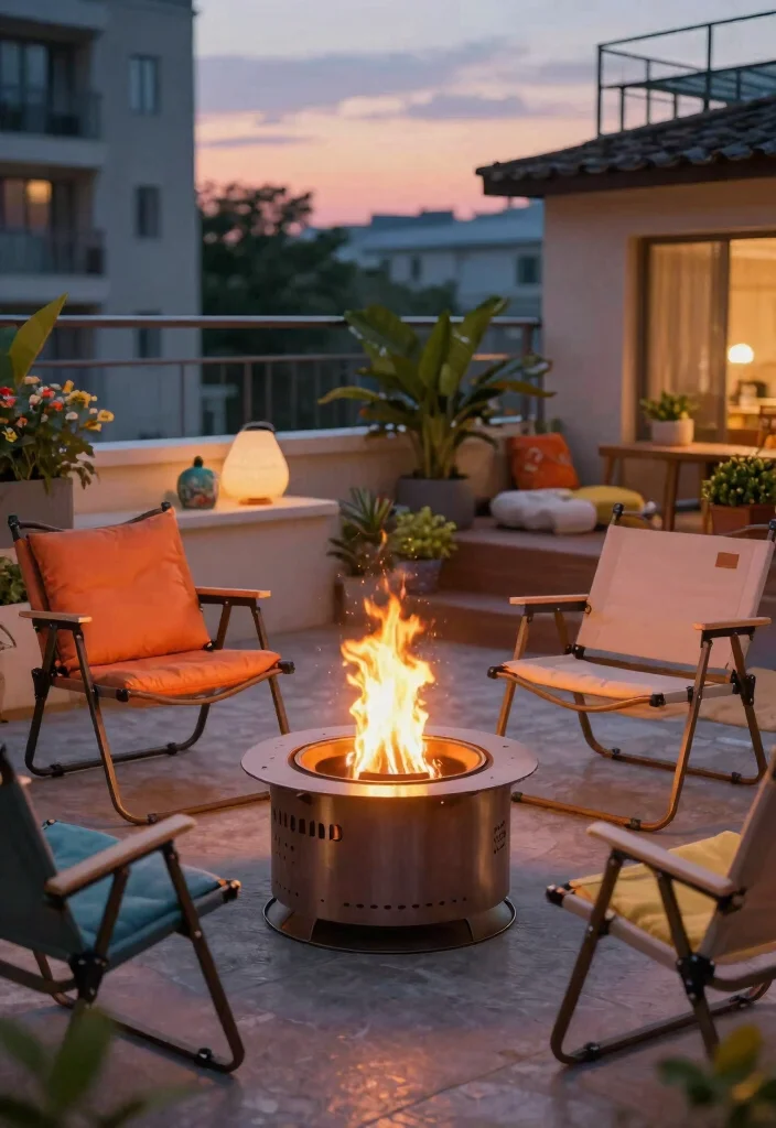 9 Chic Patio Fire Pit Ideas to Create a Warm Gathering Spot 6. Portable Fire Pit 0