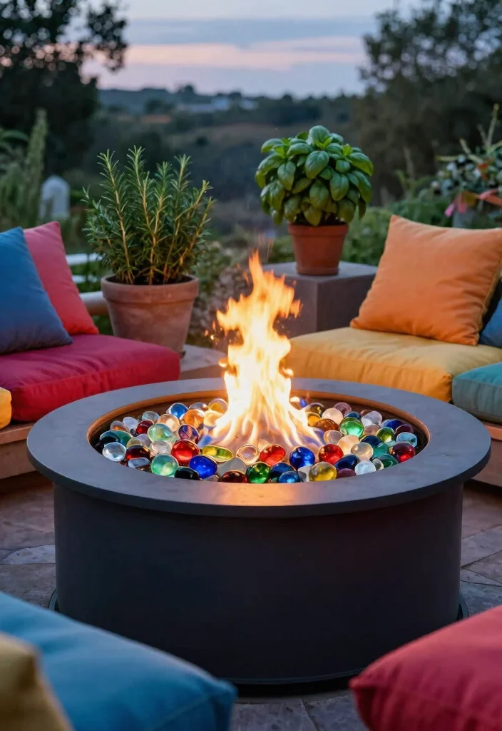 9 Clean Gas Fire Pit Ideas Backyard Owners Swear By 3. Eco Friendly Recycled Glass Fire Pit 0