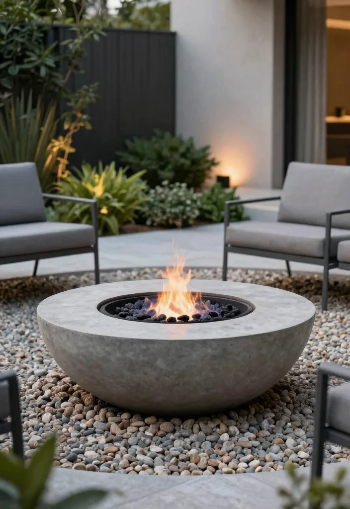 9 Clean Gas Fire Pit Ideas Backyard Owners Swear By 6. Contemporary Concrete Fire Bowl 0