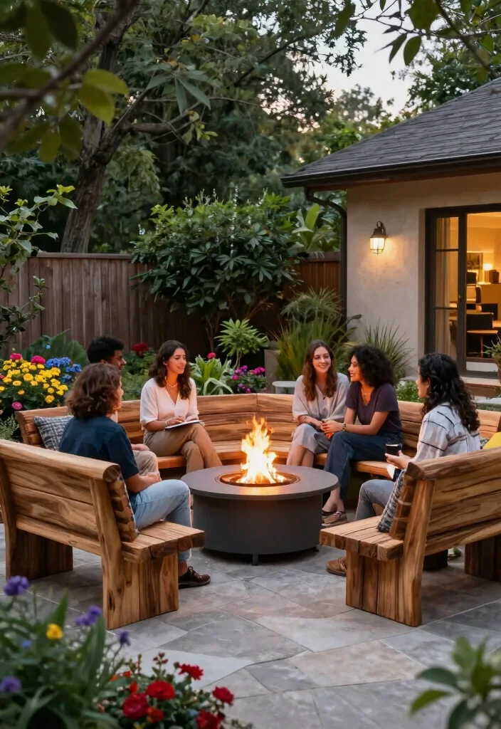 9 Clean Gas Fire Pit Ideas Backyard Owners Swear By 8. Fire Pit with Built In Bench Seating 0