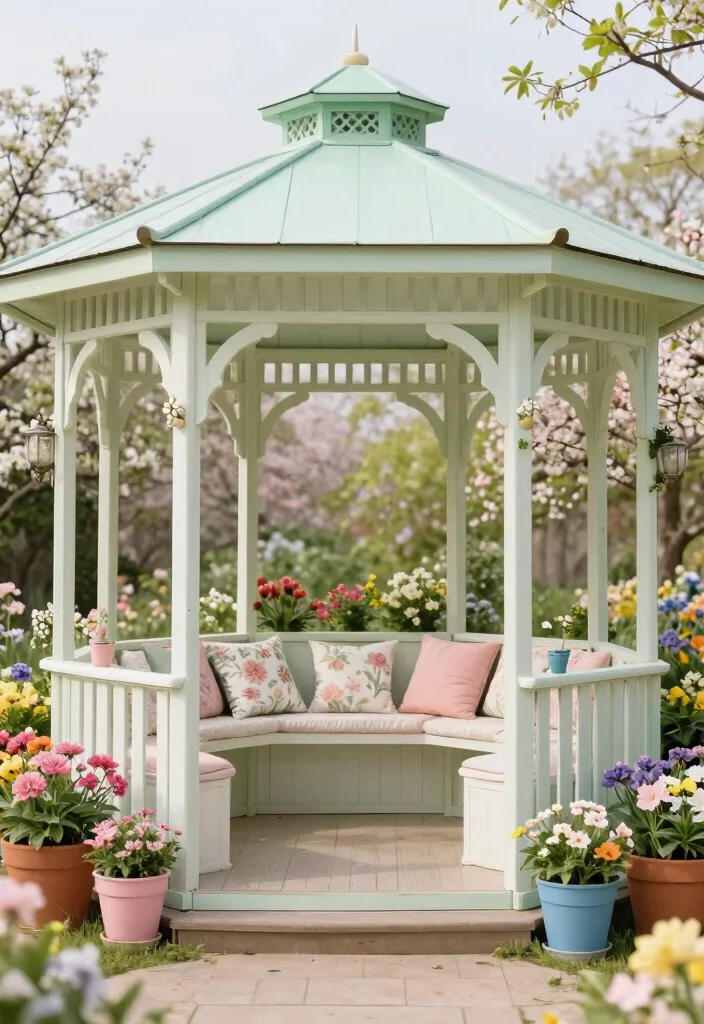9 Cozy 10x10 Gazebo Decorating Ideas for Small Yards 7. Seasonal Decor Changes 0