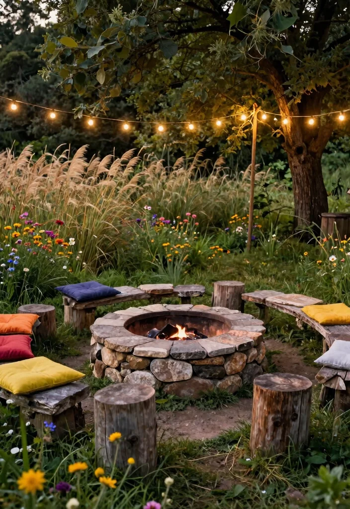 9 Cozy Country Fire Pit Ideas for a Farmhouse Backyard 1. Rustic Stone Circle 0