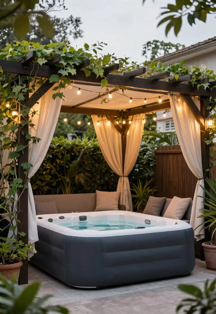 9 Effective Inflatable Hot Tub Privacy Ideas No Neighbors 3. Pergolas and Canopies 0