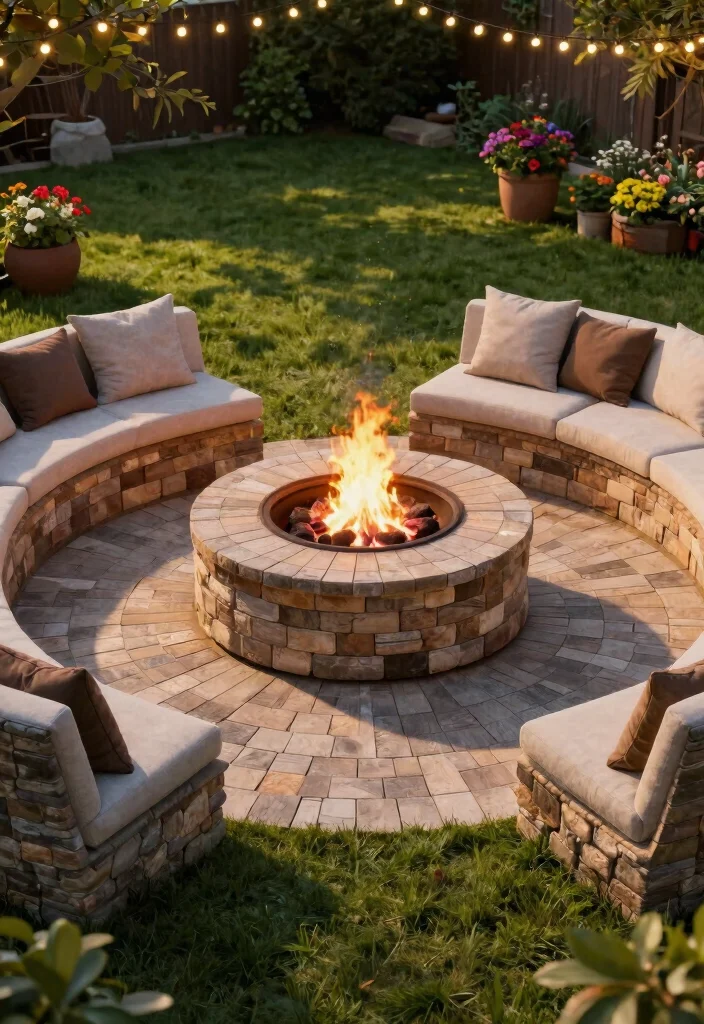 9 Elegant Fire Pit Concepts: Backyard Paver Patterns to Try 1 9 Elegant Fire Pit Concepts Backyard Paver Patterns to Try 1. Circular Paver Patterns 0