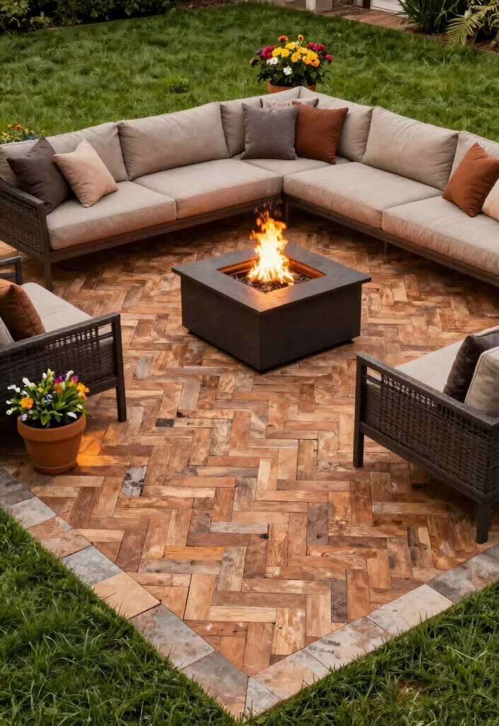 9 Elegant Fire Pit Concepts: Backyard Paver Patterns to Try 2 9 Elegant Fire Pit Concepts Backyard Paver Patterns to Try 2. Herringbone Paver Patterns 0