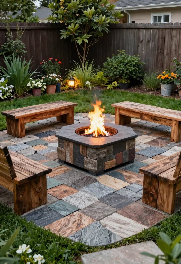 9 Elegant Fire Pit Concepts: Backyard Paver Patterns to Try 16 9 Elegant Fire Pit Concepts Backyard Paver Patterns to Try 6. Eco Friendly Recycled Pavers 0