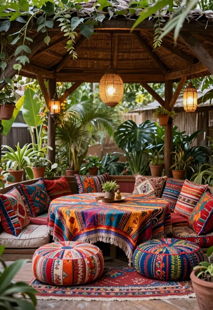 9 Elegant Gazebo Dining Inspirations for Alfresco Meals 2 9 Elegant Gazebo Dining Inspirations for Alfresco Meals 2. Bohemian Bliss with Layered Textiles 0