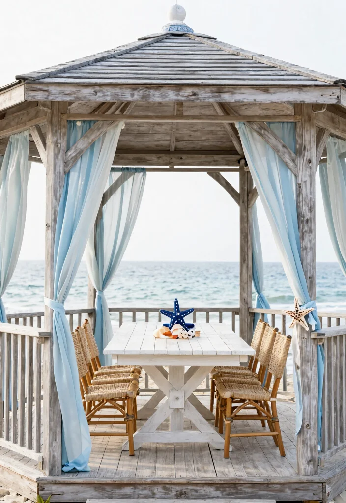 9 Elegant Gazebo Dining Inspirations for Alfresco Meals 24 9 Elegant Gazebo Dining Inspirations for Alfresco Meals 4. Coastal Vibes with Nautical Decor 0