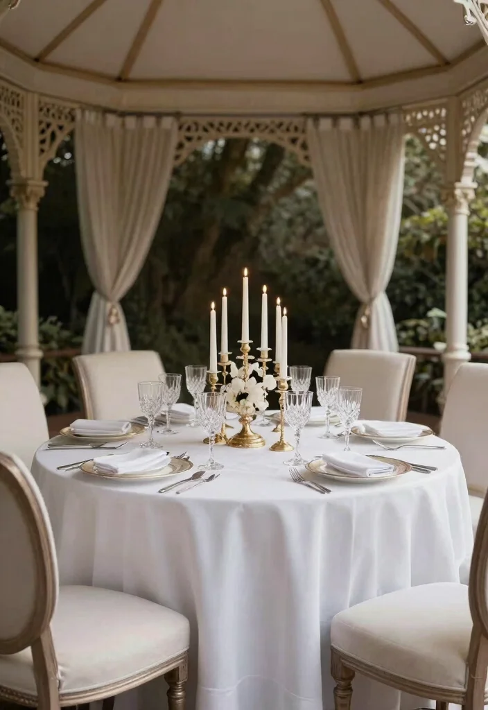 9 Elegant Gazebo Dining Inspirations for Alfresco Meals 36 9 Elegant Gazebo Dining Inspirations for Alfresco Meals 6. Elegant Formal Dining with Fine China 0