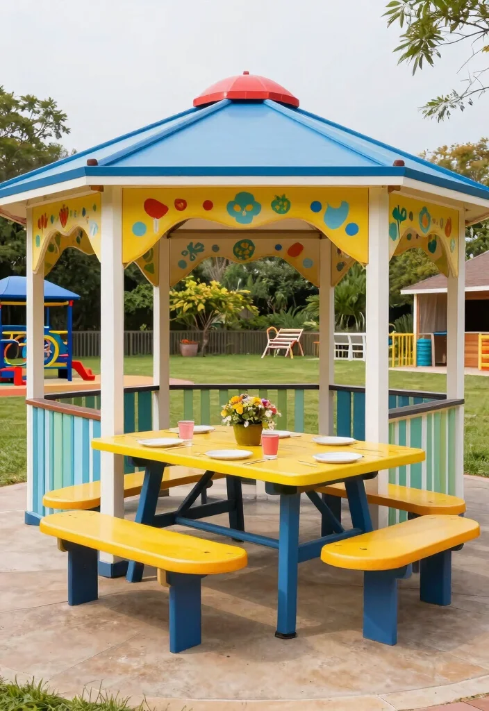 9 Elegant Gazebo Dining Inspirations for Alfresco Meals 47 9 Elegant Gazebo Dining Inspirations for Alfresco Meals 7. Family Friendly Fun with Casual Comfort 0