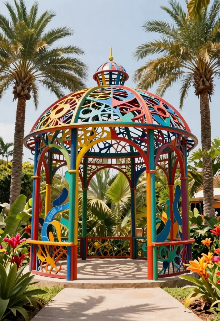 9 Exotic Tropical Gazebo Ideas Surrounded by Palm Trees 7. Artistic Sculptural Gazebo 0