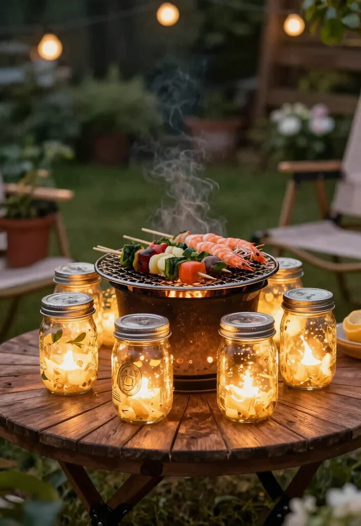 9 Functional Fire Pit Grill Ideas for BBQ Lovers 36 9 Functional Fire Pit Grill Ideas for BBQ Lovers 8. Mason Jar Fire Pit Rustic Charm 0