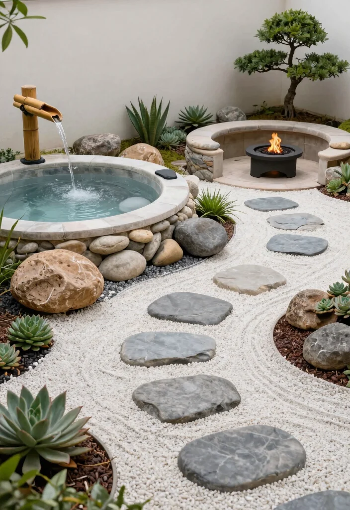 9 Lush Hot Tub Landscaping Concepts for a Secret Sanctuary 2. Zen Garden Vibes 0