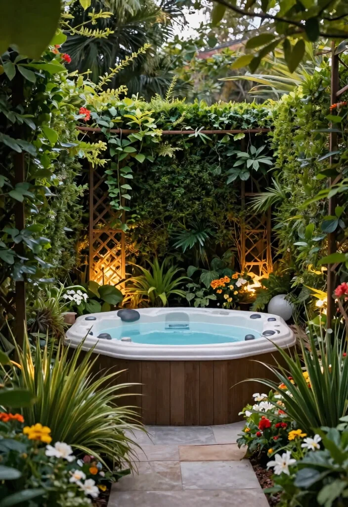 9 Lush Hot Tub Landscaping Concepts for a Secret Sanctuary 3. Lush Privacy Screens 0
