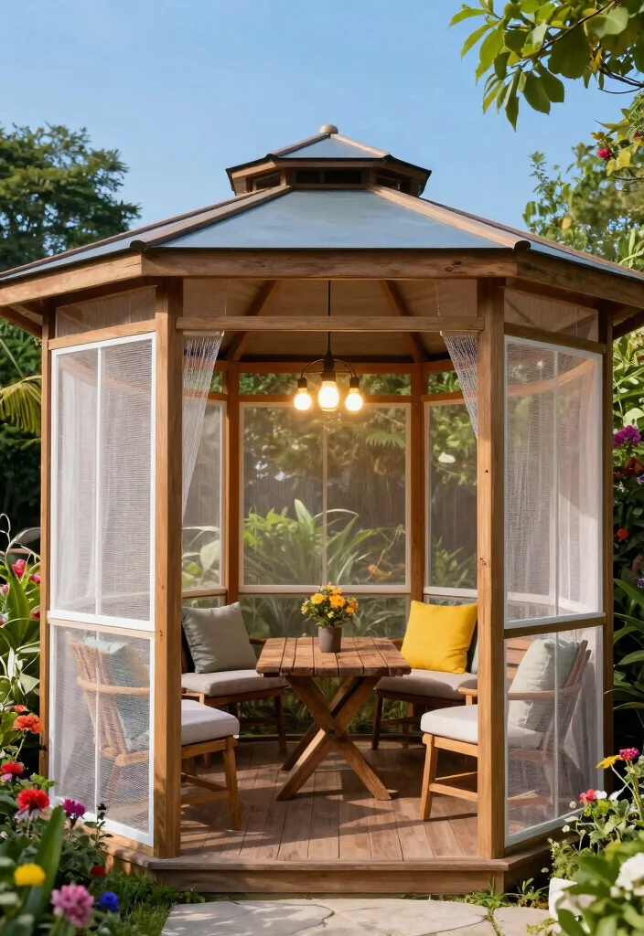 9 Practical Gazebo Enclosure Ideas for Bug Free Days 1. Screened in Gazebo for Maximum Protection 0