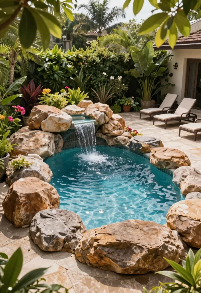 9 Seamless Swimming Pool and Hot Tub Integrated Ideas 2. Natural Rock Formation 0