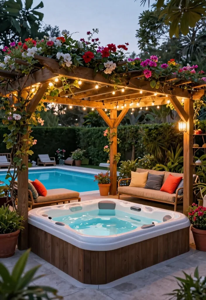 9 Seamless Swimming Pool and Hot Tub Integrated Ideas 3. Pergola Paradise 0