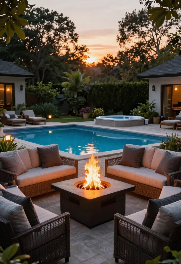 9 Seamless Swimming Pool and Hot Tub Integrated Ideas 5. Integrated Fire Features 0