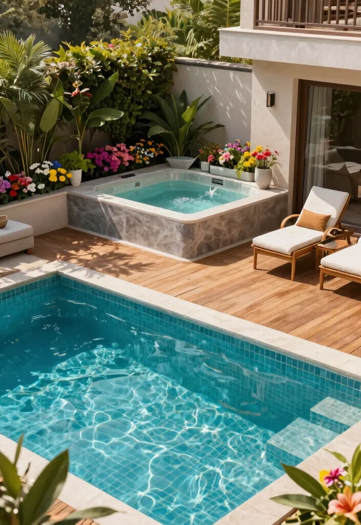 9 Seamless Swimming Pool and Hot Tub Integrated Ideas 9. Elevated Spa 0