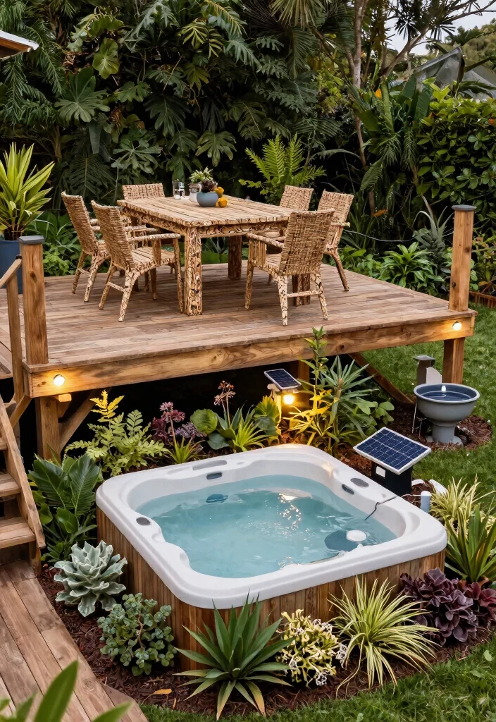 9 Stunning 2 Level Deck Ideas with Integrated Hot Tub 49 9 Stunning 2 Level Deck Ideas with Integrated Hot Tub 9. Eco Friendly Sustainable Deck Design 0
