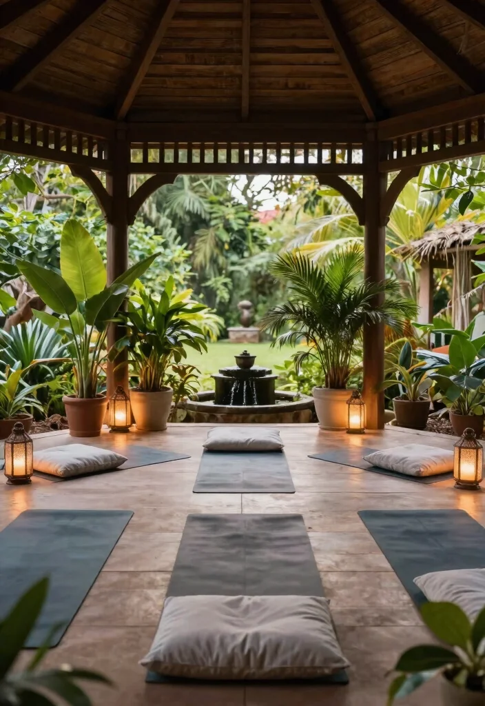 9 Stunning Gazebo Interior Ideas for an Outdoor Room 5. Garden inspired Wellness Space 0