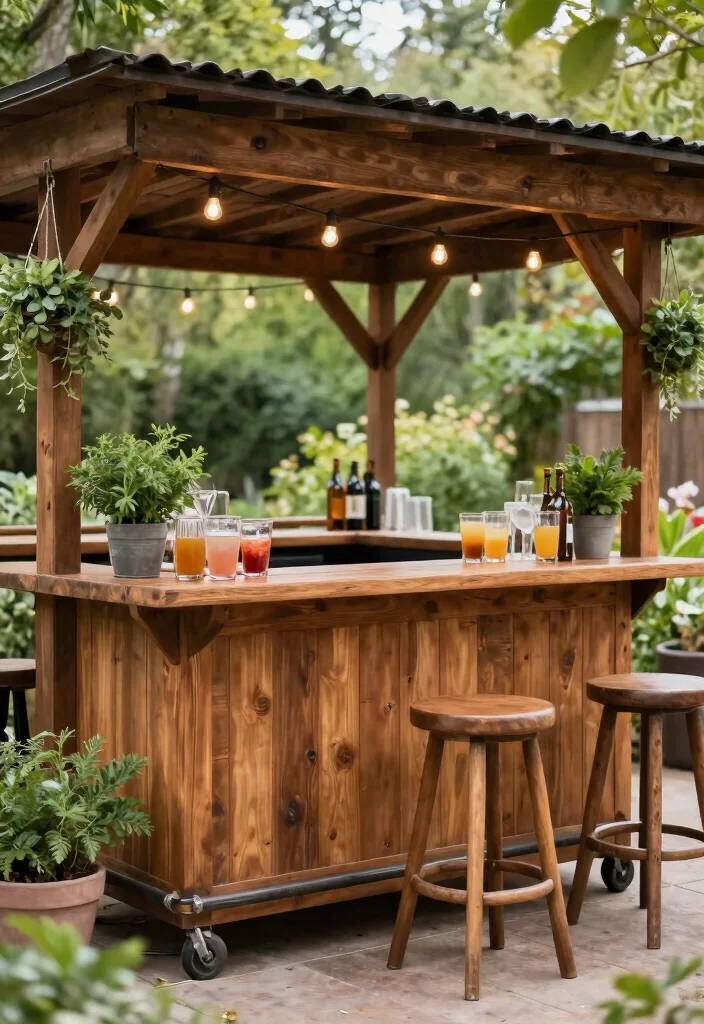 9 Stunning Gazebo Interior Ideas for an Outdoor Room 6. Rustic Bar Setup 0