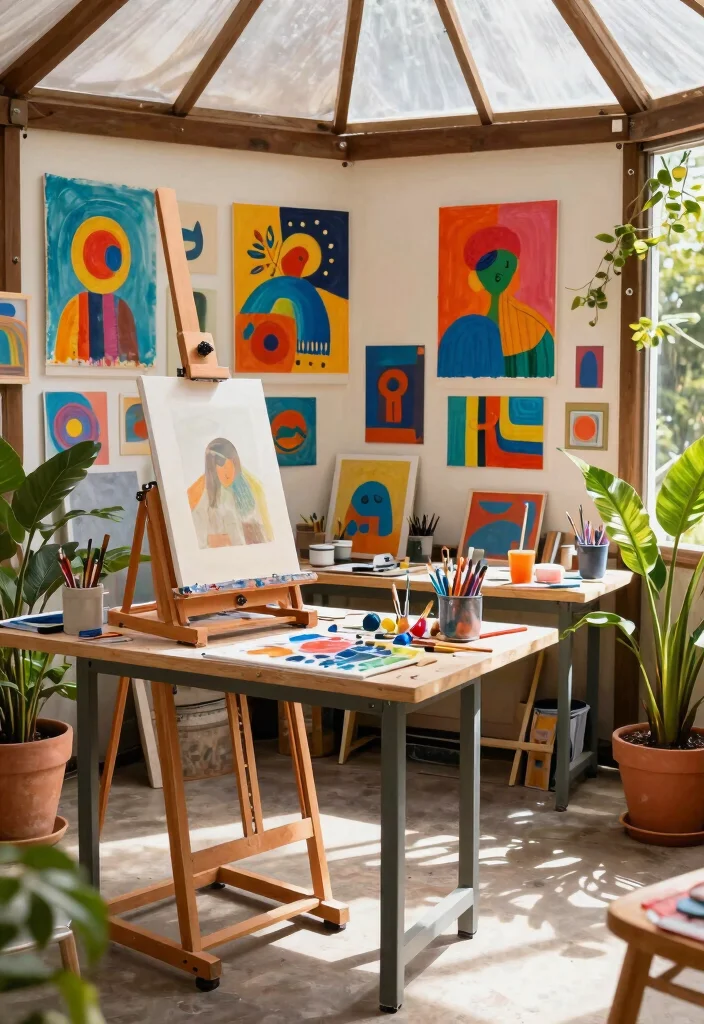 9 Stunning Gazebo Interior Ideas for an Outdoor Room 7. Artistic Studio Space 0