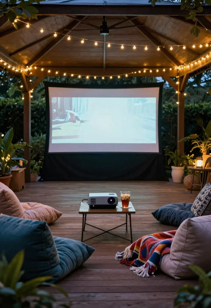 9 Stunning Gazebo Interior Ideas for an Outdoor Room 8. Outdoor Movie Theater 0
