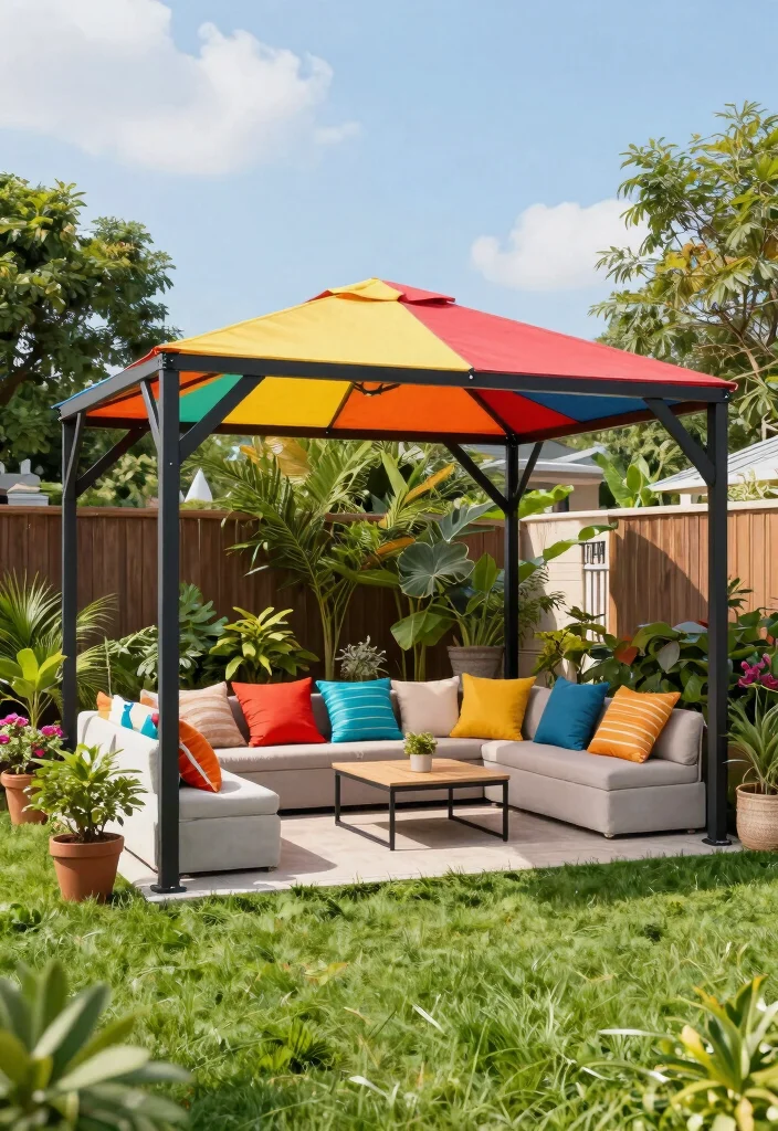 9 Sturdy Gazebo Frame Ideas for DIY Builders 13 9 Sturdy Gazebo Frame Ideas for DIY Builders 3. Canvas or Fabric Gazebo Frame 0