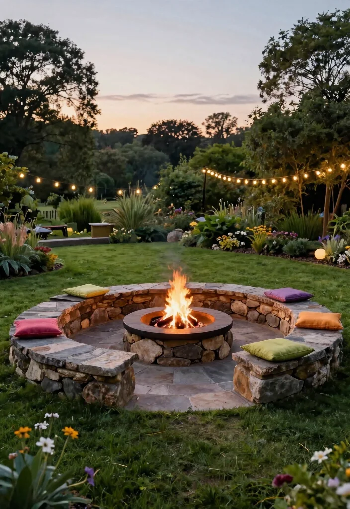 9 Timeless Rustic Fire Pit Ideas for a Farmhouse Backyard 1. Stone Circle Retreat 0