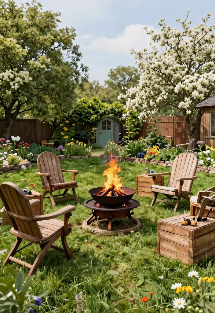 9 Timeless Rustic Fire Pit Ideas for a Farmhouse Backyard 4. Vintage Wheel Fire Pit 0