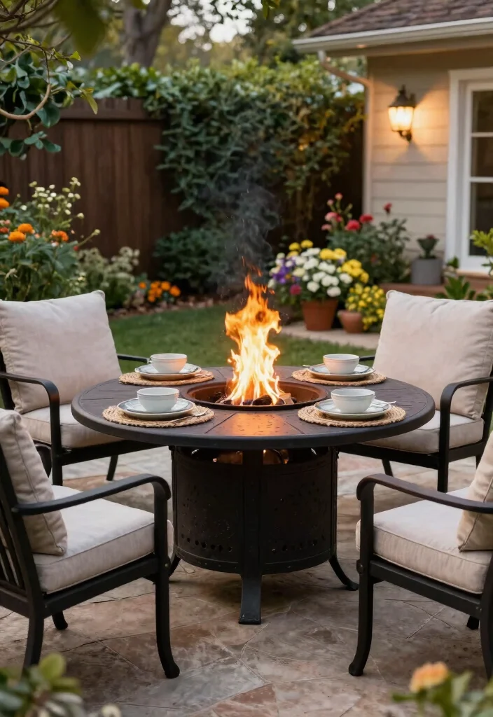 9 Timeless Rustic Fire Pit Ideas for a Farmhouse Backyard 7. Cast Iron Fire Pit Table 0