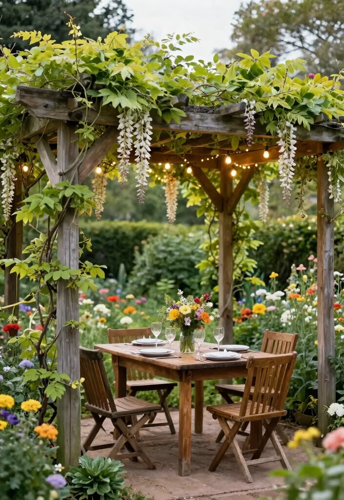 9 Versatile Backyard Canopy Gazebo Ideas for Events 1. Rustic Wooden Pergola with Climbing Vines 0