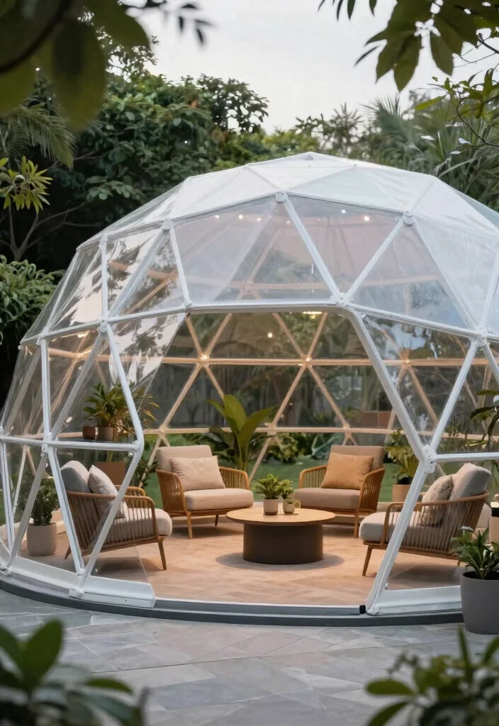 9 Versatile Backyard Canopy Gazebo Ideas for Events 4. Modern Geodesic Dome Gazebo 0