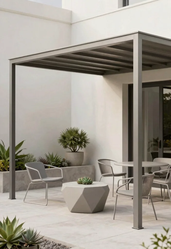 9 Versatile Backyard Canopy Gazebo Ideas for Events 7. Minimalist Metal Canopy for Modern Elegance 0