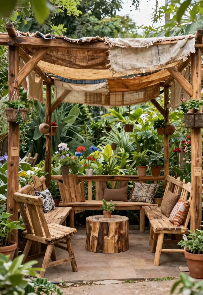 9 Versatile Backyard Canopy Gazebo Ideas for Events 8. Eco Friendly Canopy with Recycled Materials 0
