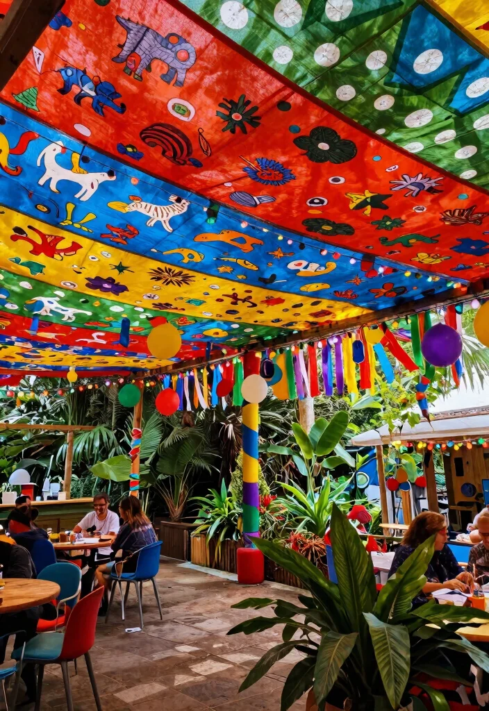 9 Versatile Backyard Canopy Gazebo Ideas for Events 9. Festive Canopy with Bold Colors and Patterns 0