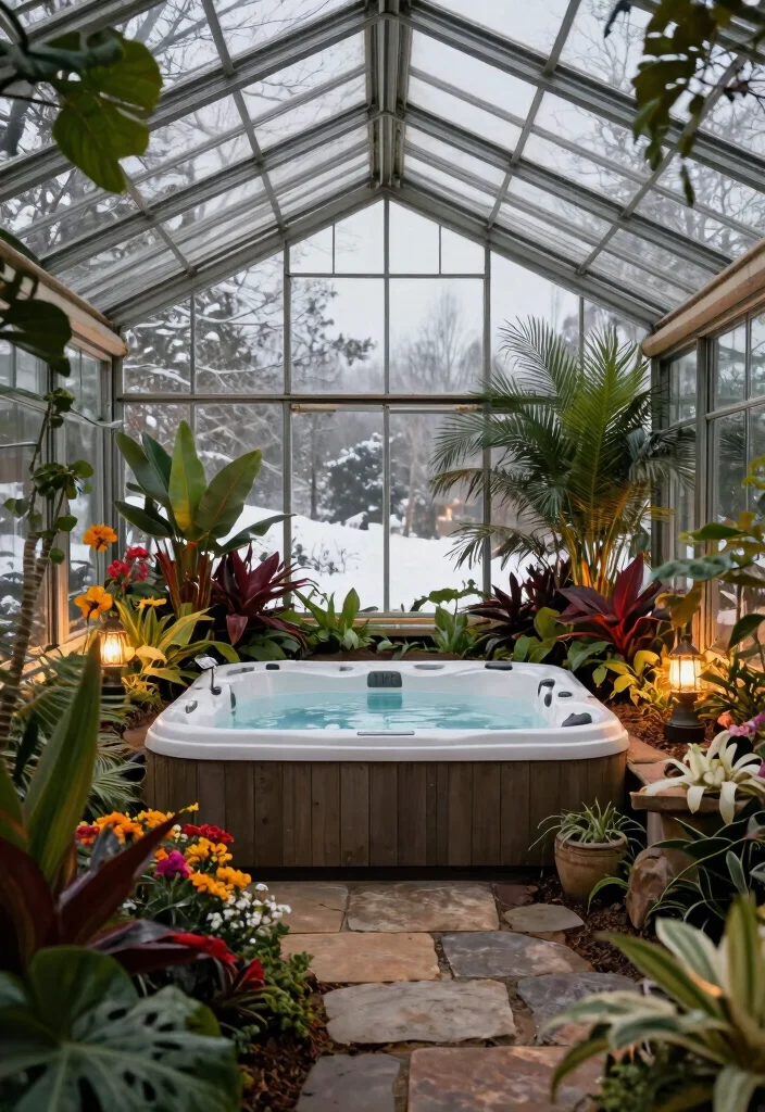 9 Warm Hot Tub Enclosure Ideas to Beat the Cold 6. Greenhouse Hot Tub Enclosure 0