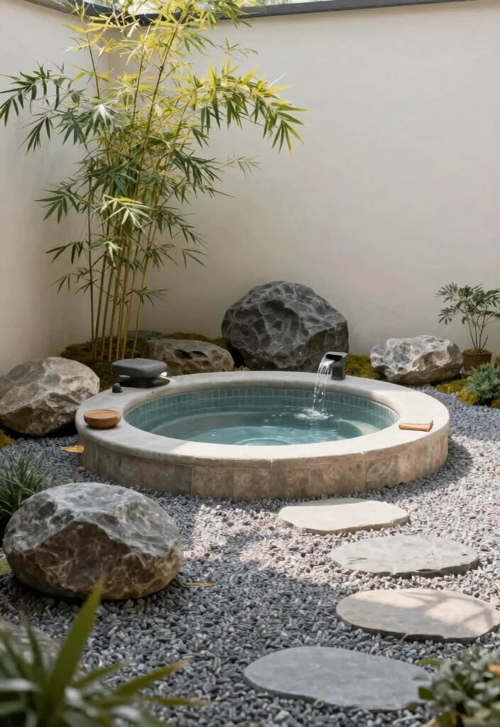 9 Warm Winter Hot Tub Ideas for Soaking in the Snow 4. Zen Garden Retreat 0