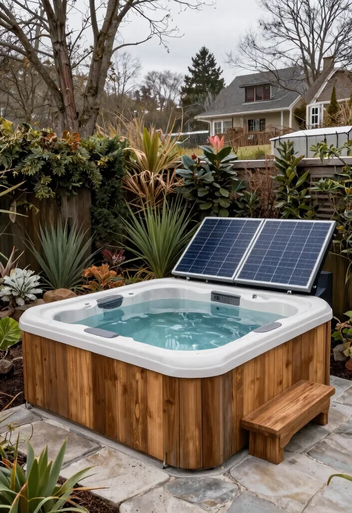 9 Warm Winter Hot Tub Ideas for Soaking in the Snow 9. Eco Friendly Hot Tub Oasis 0